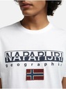 Pánske biele tričko Napapijri S-Ayas Brightwhite L Silueta plus size (veľké veľkosti)