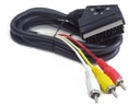 3x RCA CHINCH-EURO SCART КАБЕЛЬ 1,8 м, ДВУНАПРАВЛЕННЫЙ