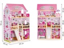 Drevený domček pre bábiky led nábytok ECOTOYS Šírka produktu 59 cm