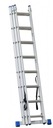 Rebrík G21 trojdielny 5,9m, 3x9 priečok Maximálny pracovný rozsah vo vysunutej/roztiahnutej polohe 6.5 cm
