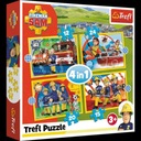 Trefl Puzzle 4W1 Pomocny Strażak Sam 34373 Kod producenta 34373