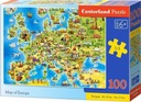 Puzzle 100 Mapa Európy 111060 Značka Castorland