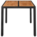 vidaXL Záhradný stôl, drevená doska, čierny, 90x90x75 cm, PE ratan EAN (GTIN) 8720845679590