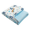 Detská deka z Minky s výplňou Medvedíky modrá 80x102 cm Šírka produktu 40 cm