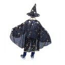Detský plášť čierny s klobúkom čarodejnice/Halloween Značka Rappa