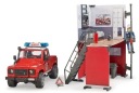Пожарная станция с пожарной машиной Land Rover Defender после