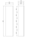 Nábytkový stĺpik VIRGO šedý dub s čiernou úchytkou (S522-035) Dvere plné