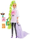 Barbie Extra HDJ44 Bábika Neónové zelené vlasy Materiál plast
