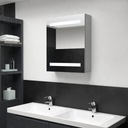 vidaXL Kúpeľňová skrinka so zrkadlom a LED, sivá betónová, 50x14x60 cm Povrch matný