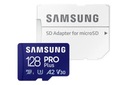 Samsung | MicroSD karta s SD adaptérom | PRO Plus | 128 GB | Pamäť microSDXC Maximálna rýchlosť čítania 180 MB/s