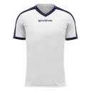 ФУТБОЛКА GIVOVA REVOLUTION INTERLOCK, БІЛА ТА ТЕМНО-СИНЯ MAC04 0304, XL