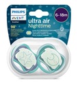 Philips Avent anatómiai, fogszabályzós, szimmetrikus szilikon etetőcumi 6 m Szín kék