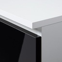 Nočný stolík CL2 biely-čierny lesk 40cm 2zásuvky AKD Montáž nábytok na samostatnú montáž