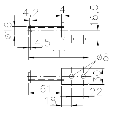 ZACZEP ZAWIASY BURTA BURTY MOCNY DŁUGI 270 mm RYDWAN SUWANY NA BOK ALUMINIUM A116