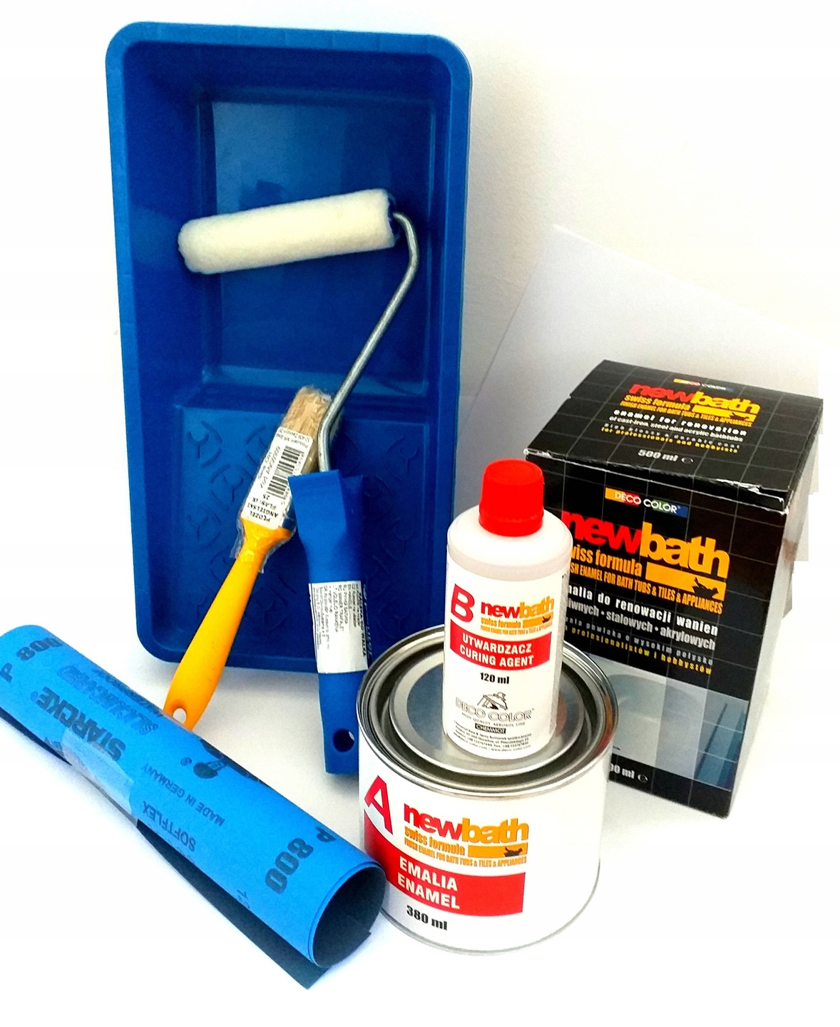 Farba emalia renowacji brodzików wanny zestaw 500 8263050516 - Allegro.pl