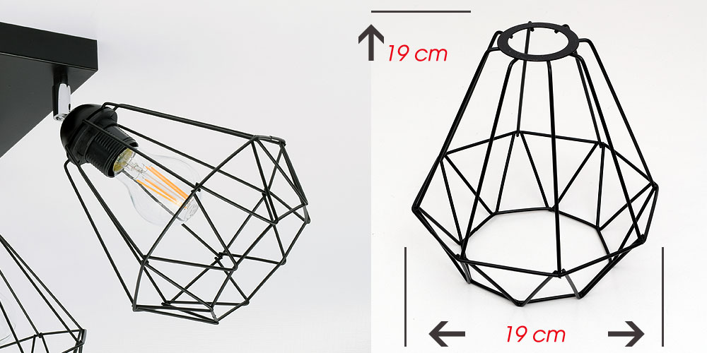 Stylowa lampa sufitowa serii Kali TYP:1204, 4 abażury druciak