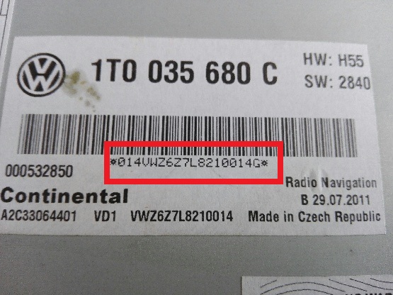 Rozkodowanie Radia VW Kod Navi RNS510 MFD MFD2 8439418786
