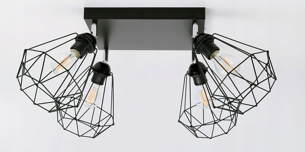 Stylowa lampa sufitowa serii Kali TYP:1204, 4 abażury druciak