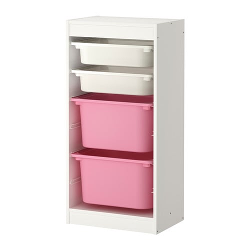 Ikea Regał Pojemniki Trofast 46x30x94 Białyb Róż Ikea Regał Pojemniki Trofast 46x30x94 Białyb Róż