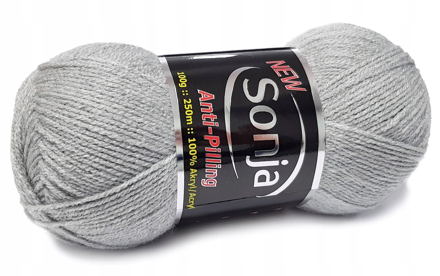 NEW SONJA 100% akryl ANTI-PILLING jasny szary