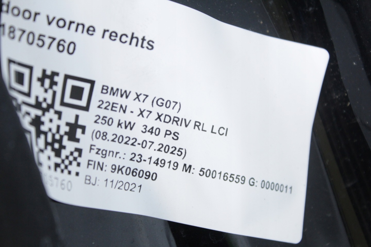 BMW X7 G07 Tür Vorne Rechts Door 4151873 Porta Porte - Thumbnail 5