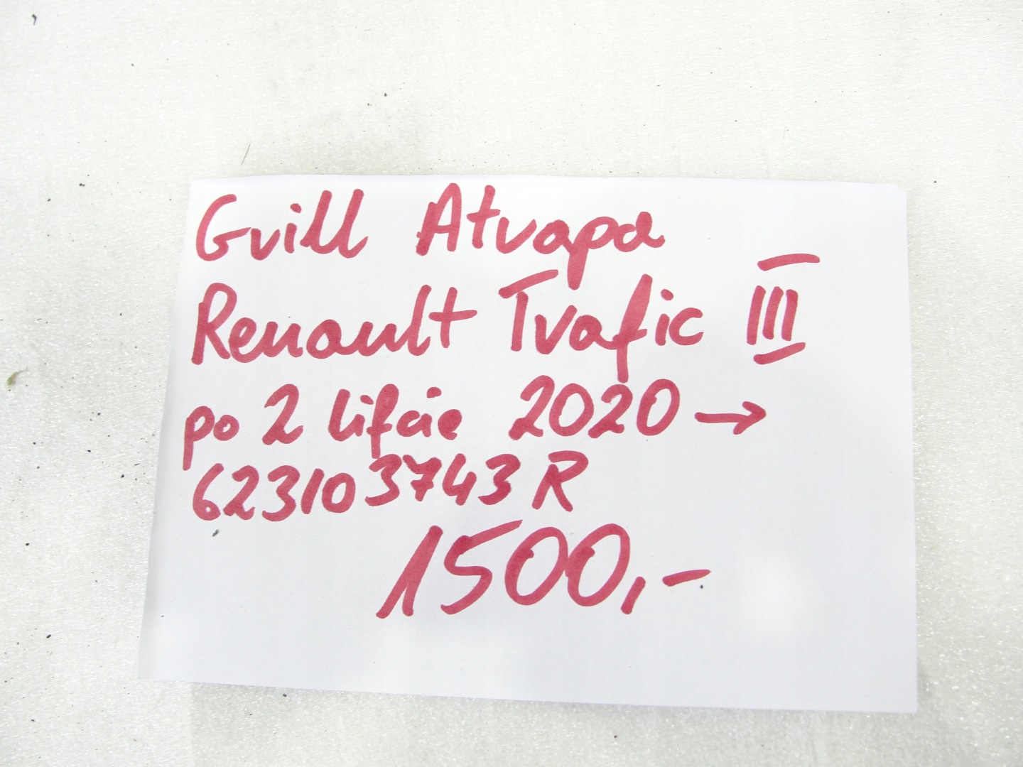 Renault Trafic L Kühlergrill FRONTGRILL Kühlergitter 623103743R - Thumbnail 8