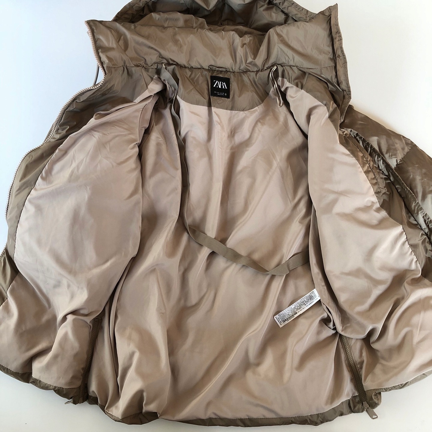 ZARA Puchowa Kurtka Kaptur OVERSIZE Beż XS - 10887983451