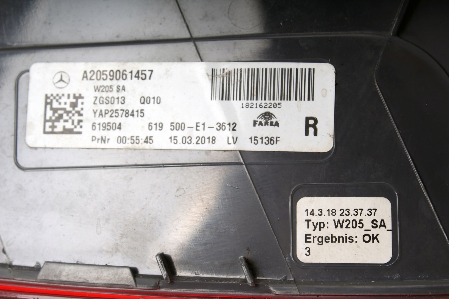 Mercedes-Benz C-Klasse W205 Rückleuchte A2059061457 Rearlamp - Thumbnail 2