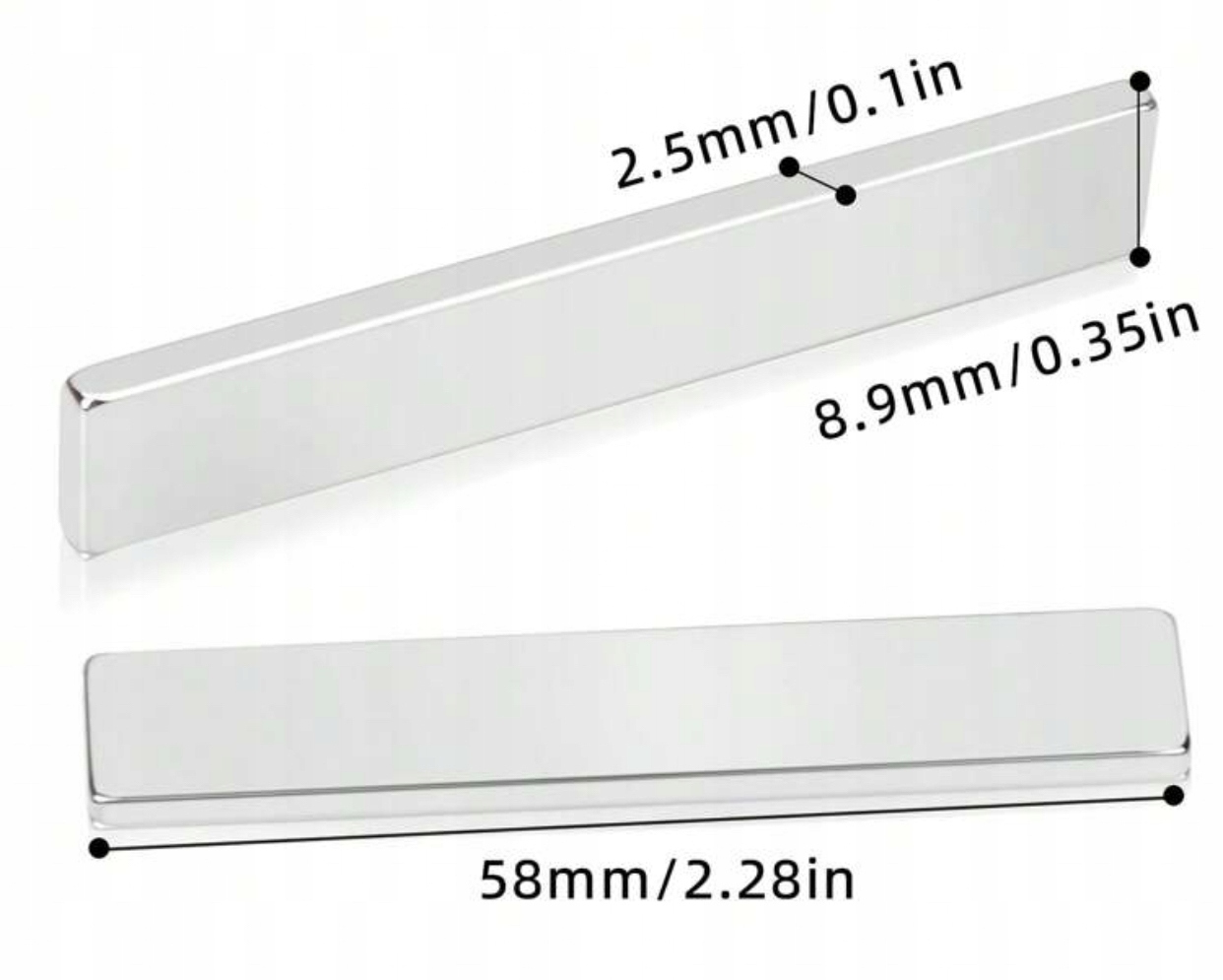 Magnes Neodymowy Płytkowy SAMOPRZYLEPNY M3 58x9x2,5 Duży