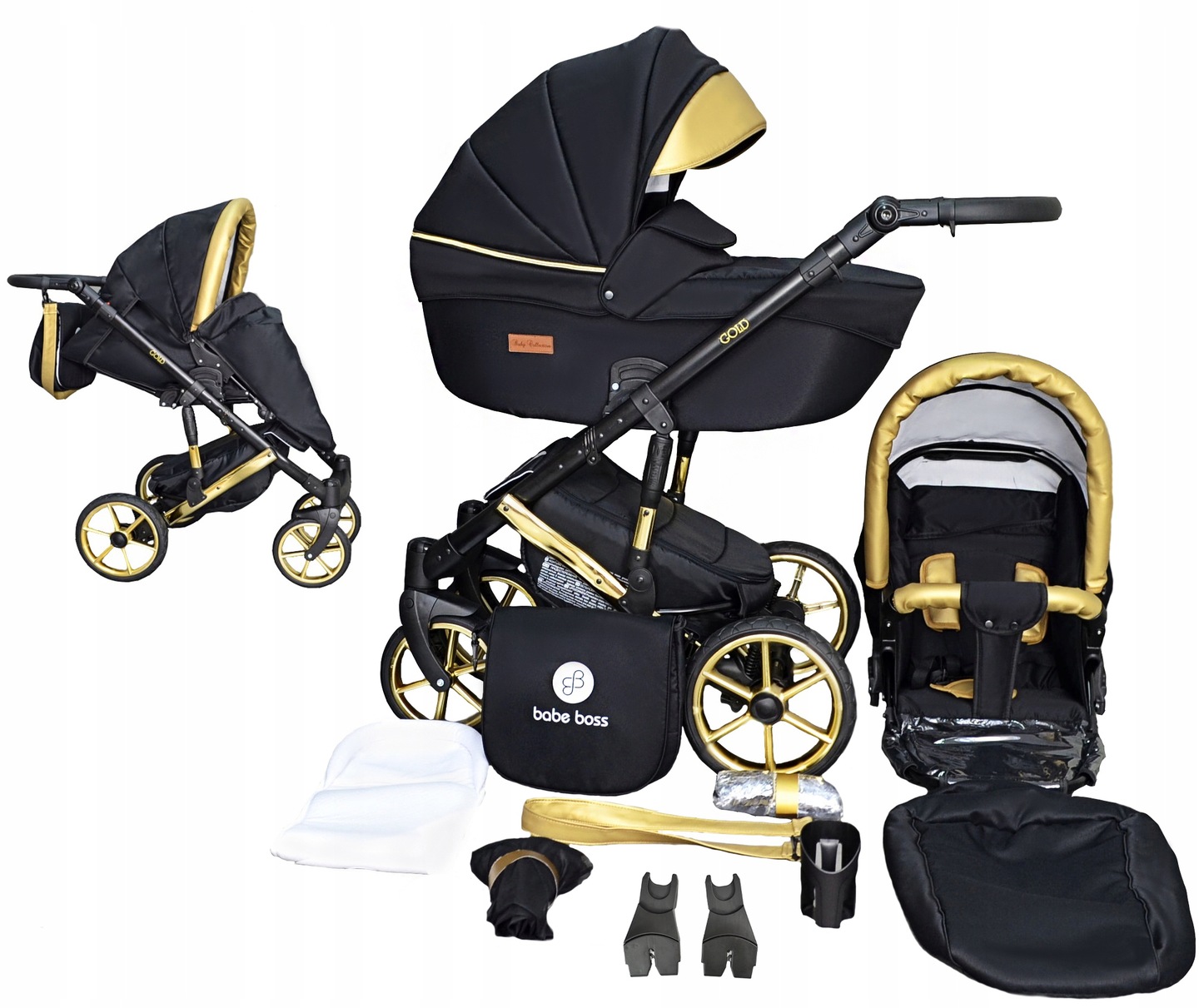 Wózek Dziecięcy Gold Uczio 2w1 Adaptery Maxi Cosi Cybex Aton I Size