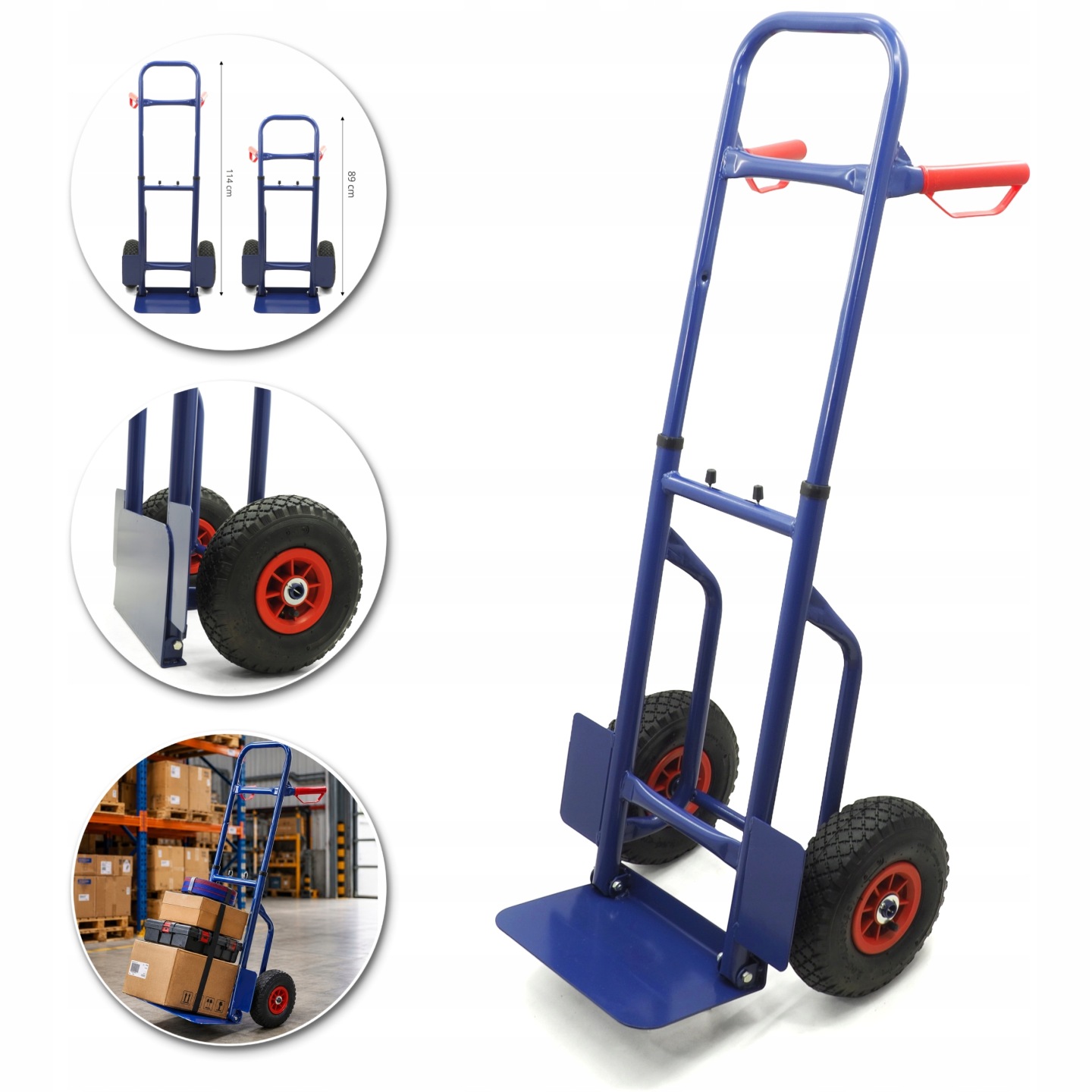 WÓZEK TRANSPORTOWY MŁYNARKA SKŁADANY 100KG RĘCZNY MAGAZYNOWY POMPOWANE KOŁA