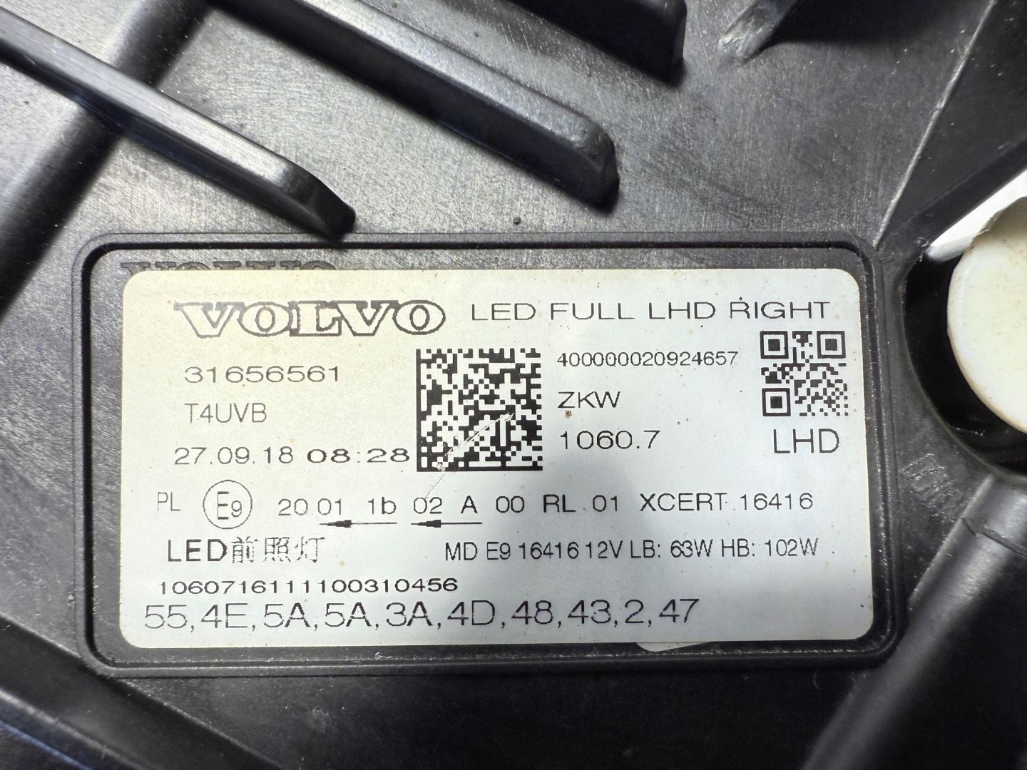 Frontscheinwerfer Volvo XC60 31656560 LED Links Scheinwerfer Headlight - Thumbnail 9