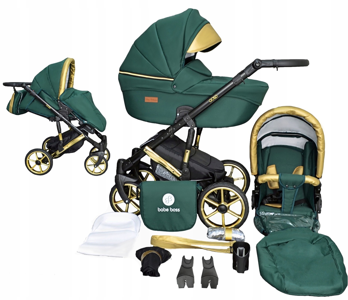 Wózek Dziecięcy Gold Uczio 2w1 Adaptery Maxi Cosi Cybex Aton I Size