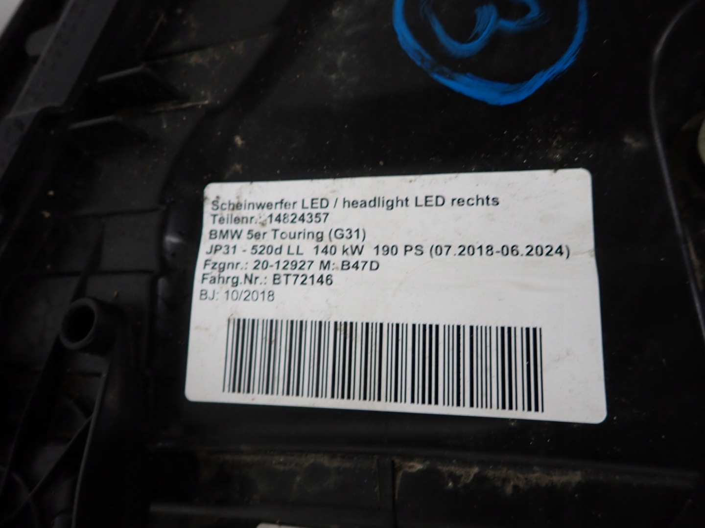 Frontscheinwerfer BMW 5 G31 8499116 LED Rechts Scheinwerfer Headlight - Thumbnail 5