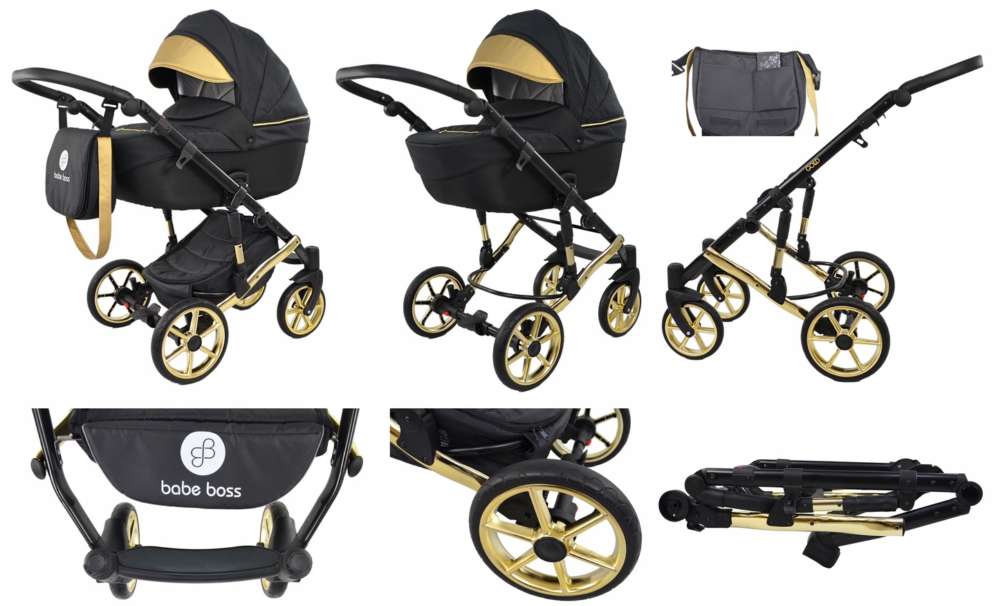 Wózek Dziecięcy Gold Uczio 2w1 Adaptery Maxi Cosi Cybex Aton I Size