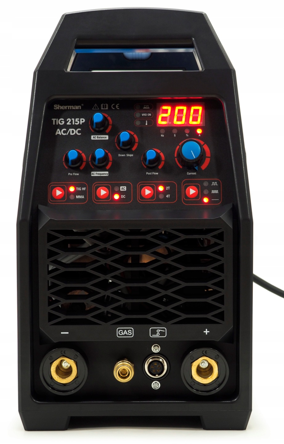 Spawarka inwertorowa SHERMAN TIG 215P AC/DC 10-200 A 230V do aluminium LED