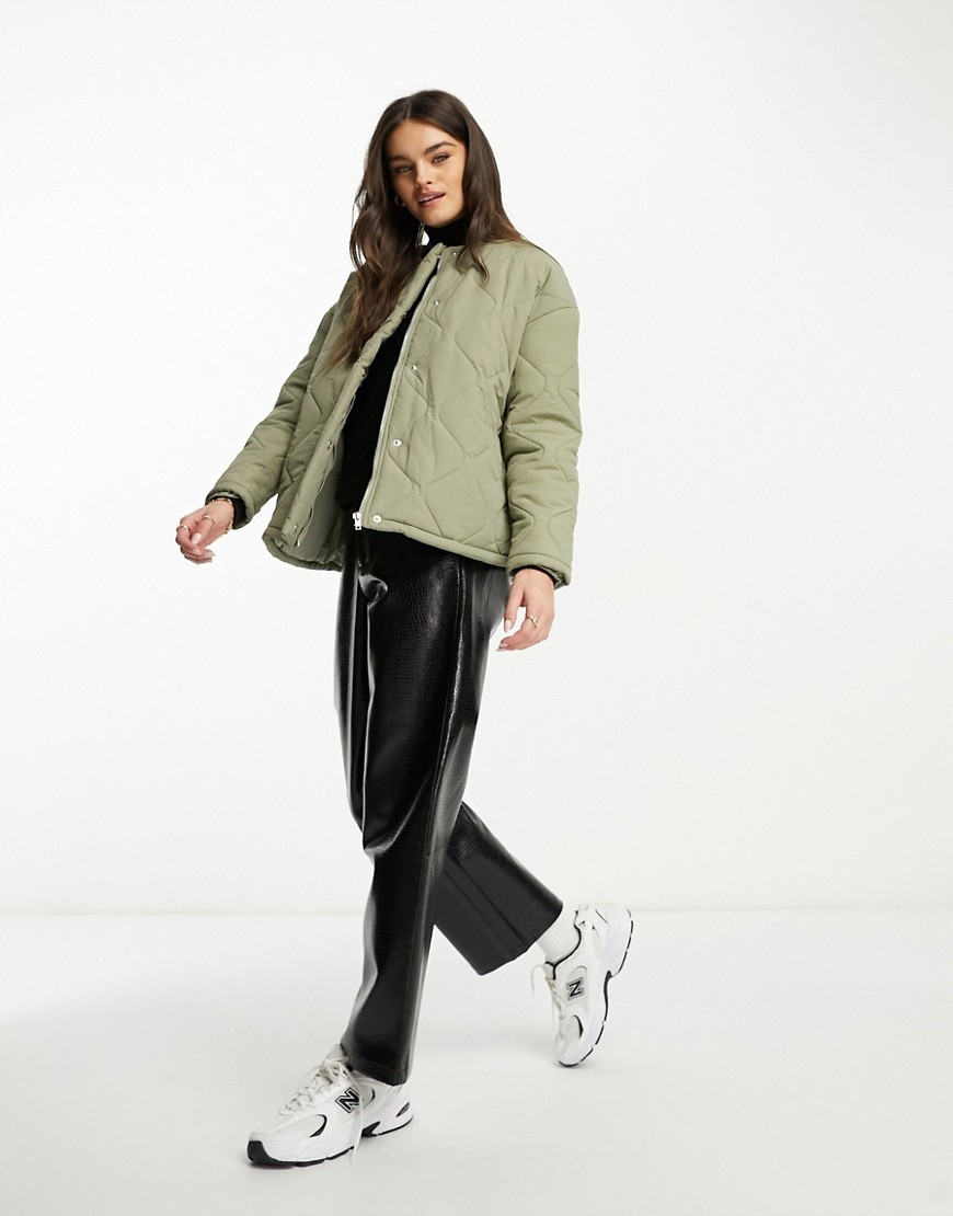 Lola May Szałwiowa pikowana kurtka oversize M - 15007395290