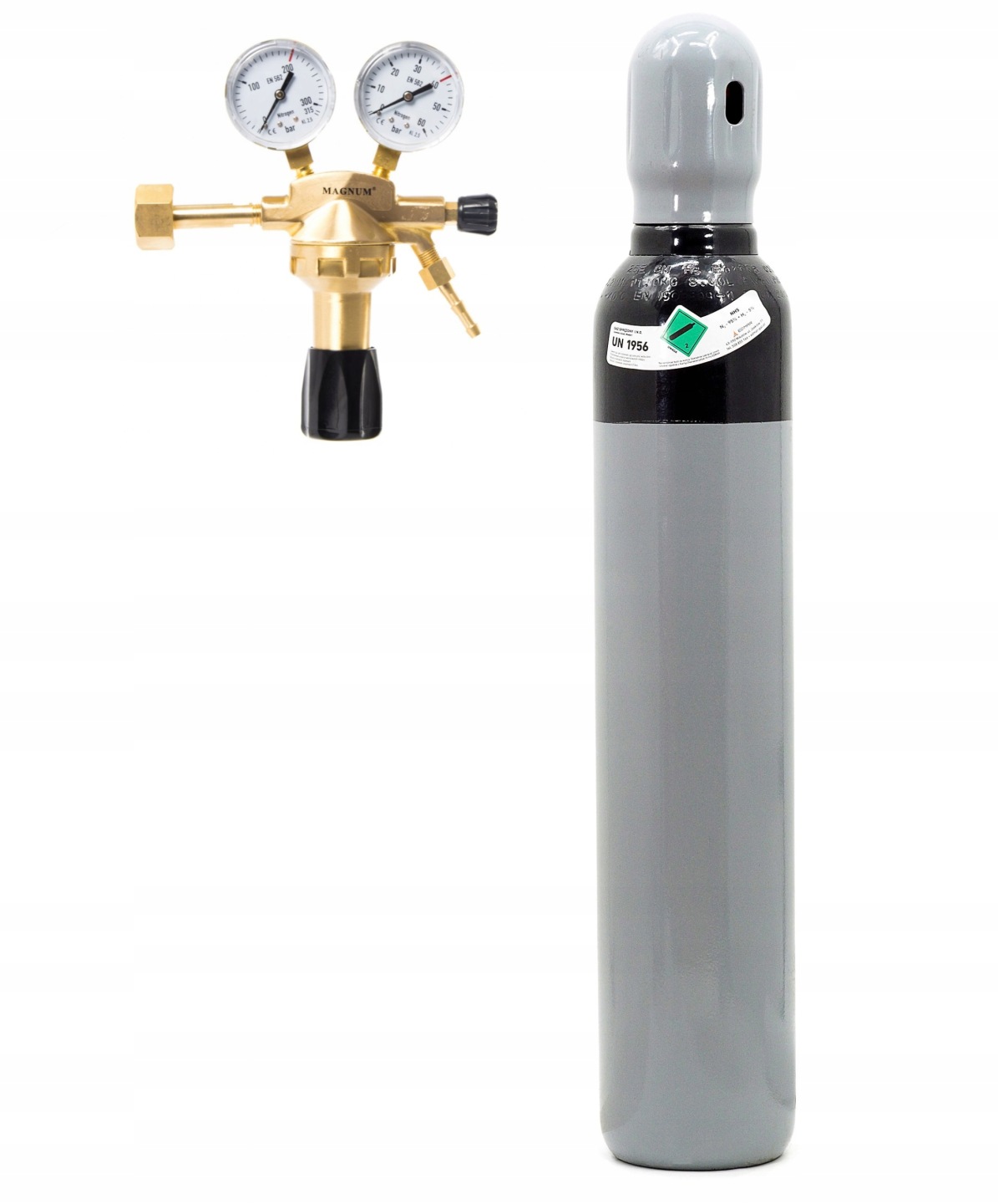 Butla z gazem HYDROGEN NH5 200 BAR 8l klimatyzacja + REDUKTOR  AZOT TYP GCE 40 BAR