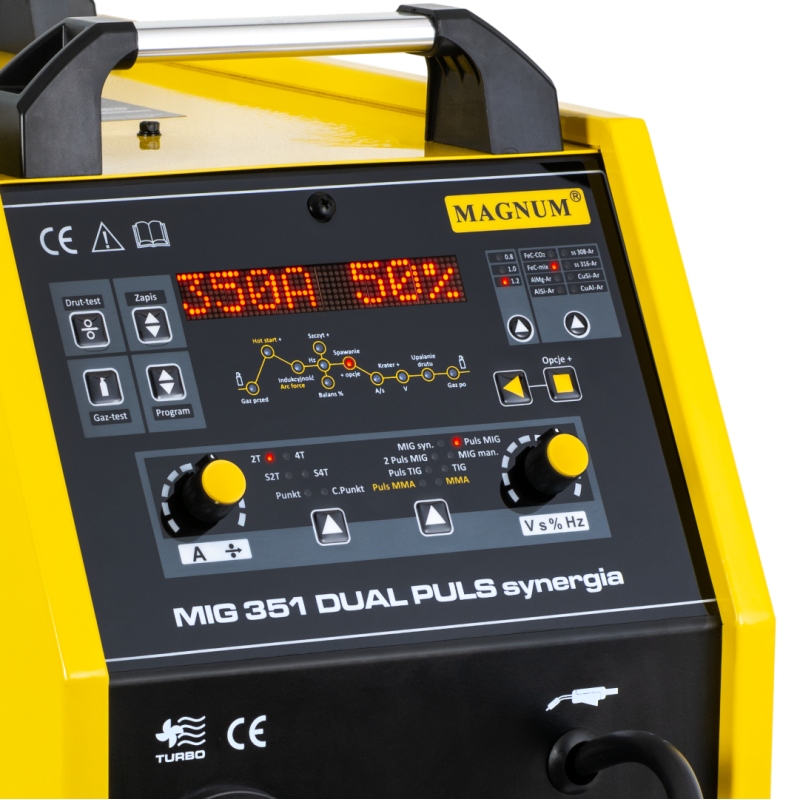 Spawarka migomat MAGNUM MIG 351 DUAL PULS SYNERGIA IGBT 350A 400V 2T 4T 