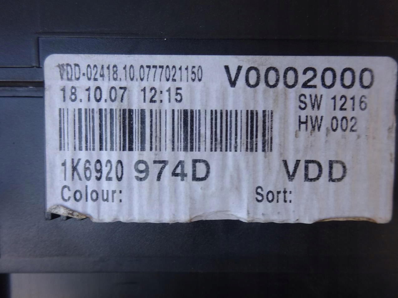 VW Golf V 1K6920974D Screen Kombiinstrument Tacho - Thumbnail 10