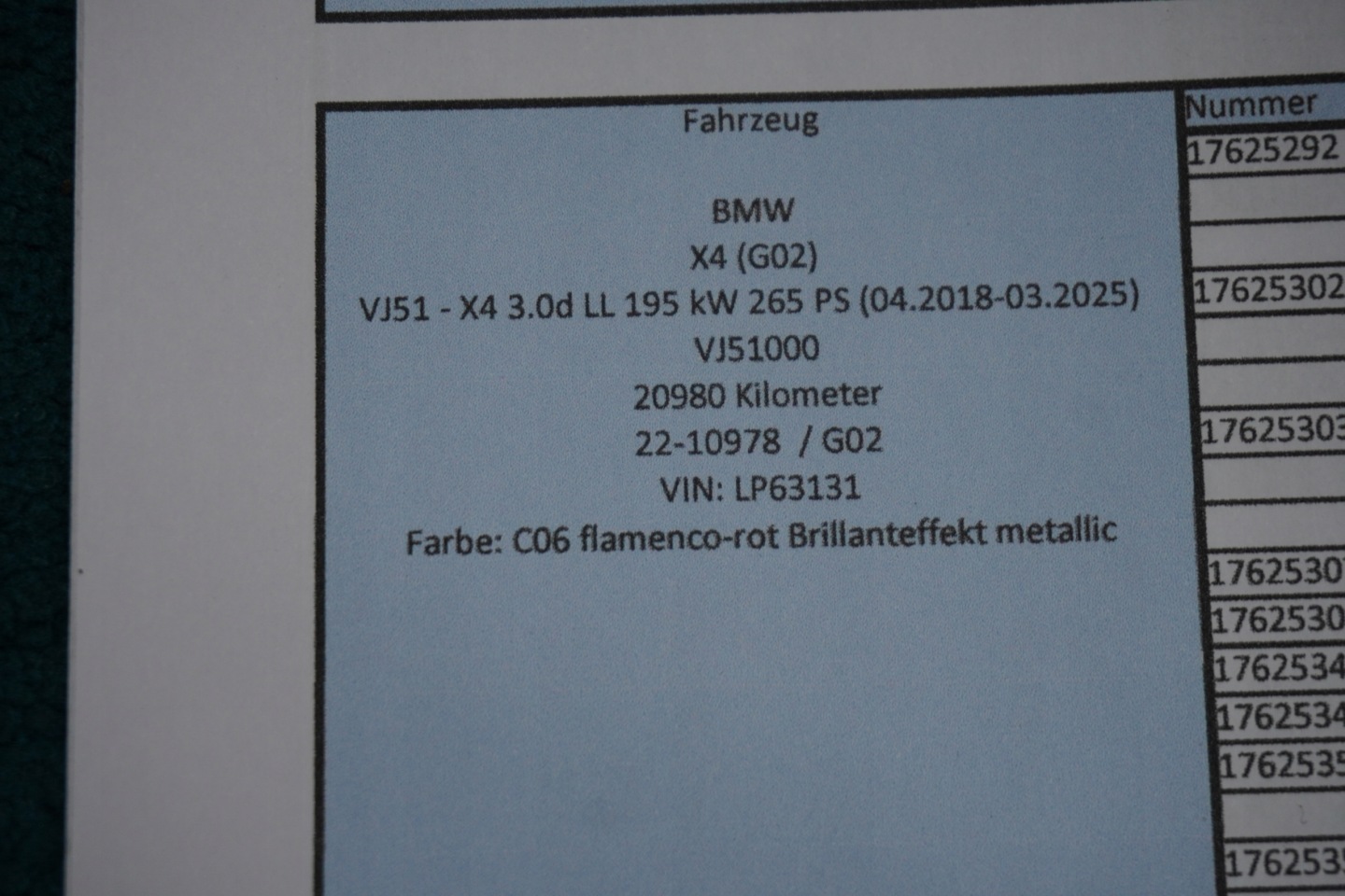 BMW X4 G02 Tür Vorne Rechts Door 7478340 Porta Porte - Thumbnail 7