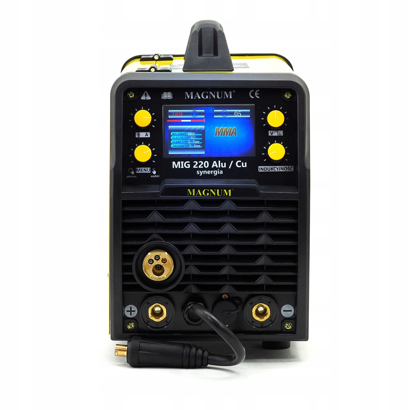 Zestaw MAGNUM MIG 220 ALU/CU LCD SYNERGIA + Butla, Reduktor, uchwyt TIG