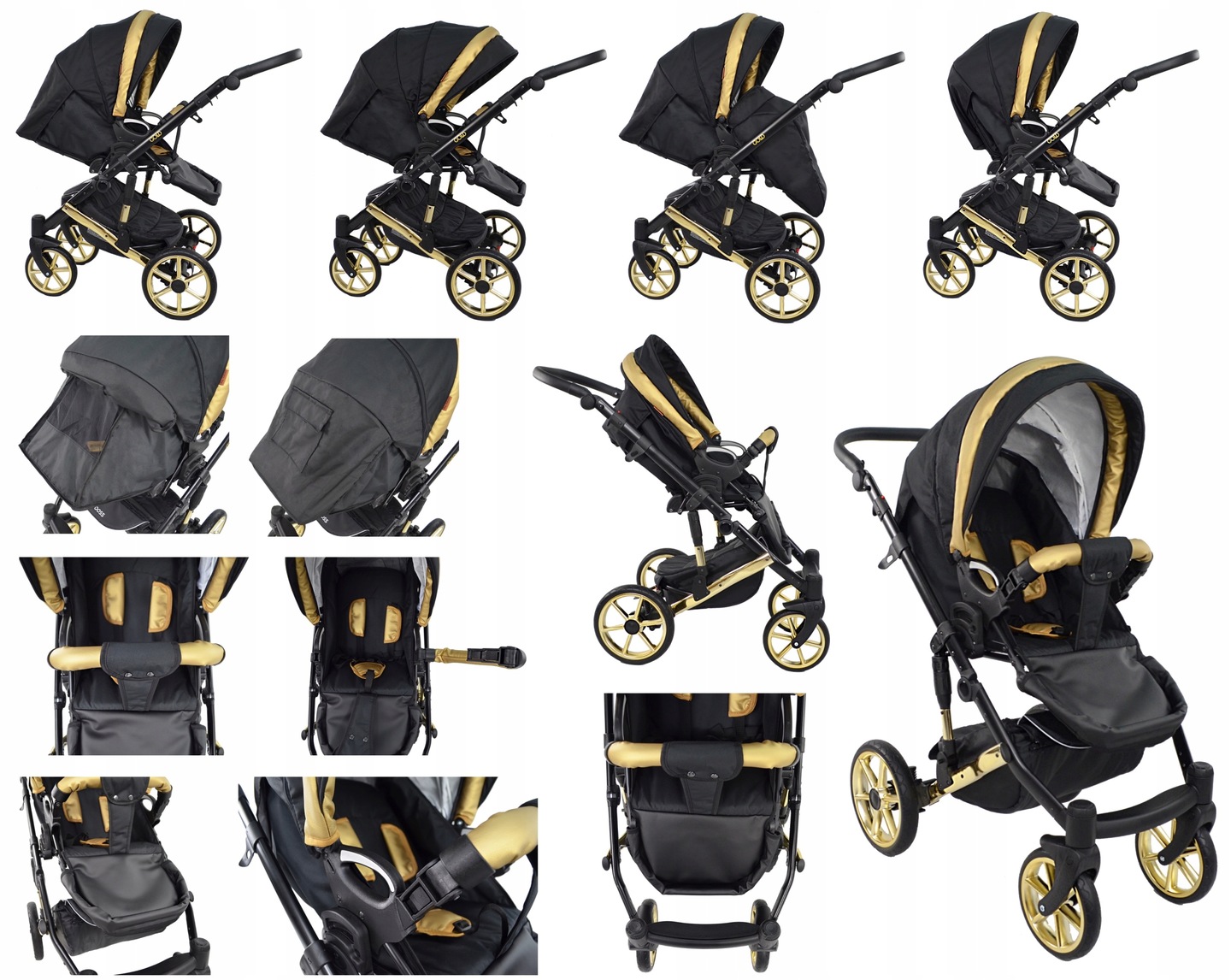 Wózek Dziecięcy Gold Uczio 2w1 Adaptery Maxi Cosi Cybex Aton I Size