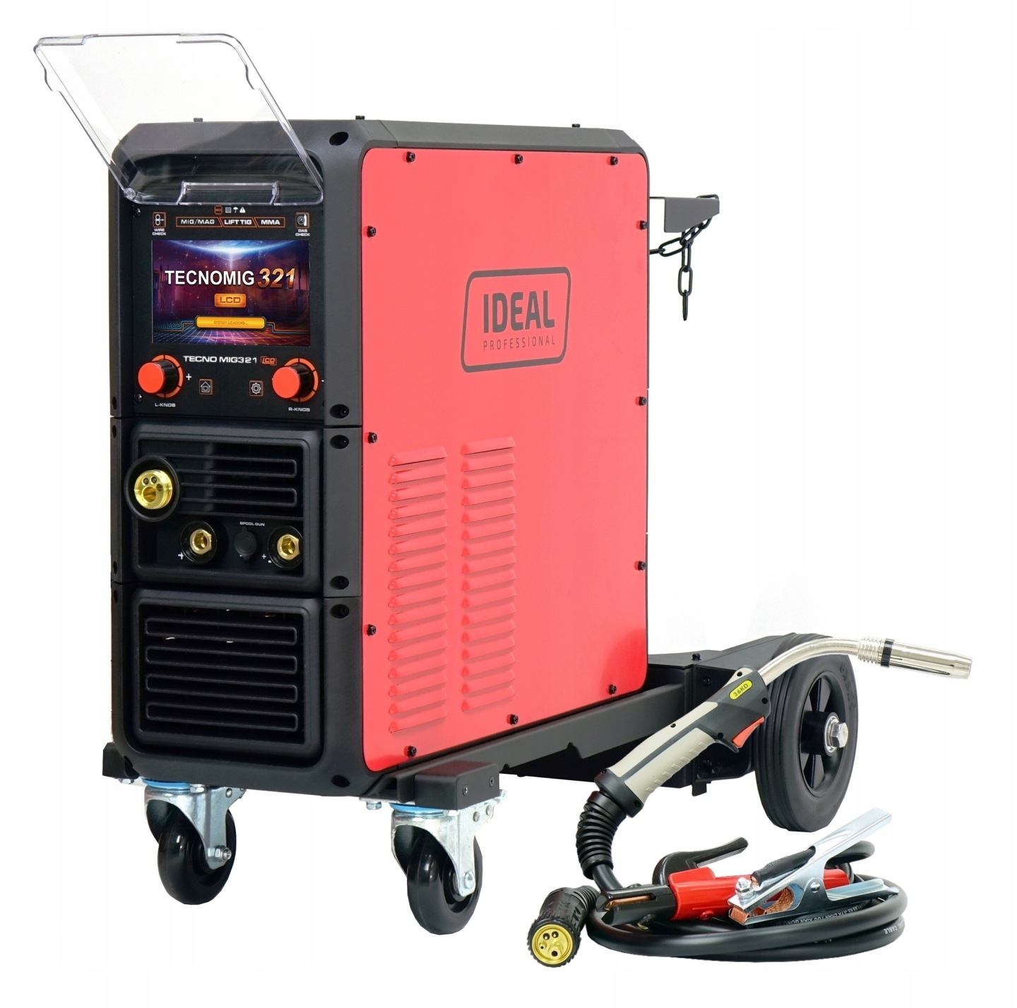 SPAWARKA IDEAL TECNO MIG 321 SYNERGIC LCD 400V 320A MAG + WÓZEK