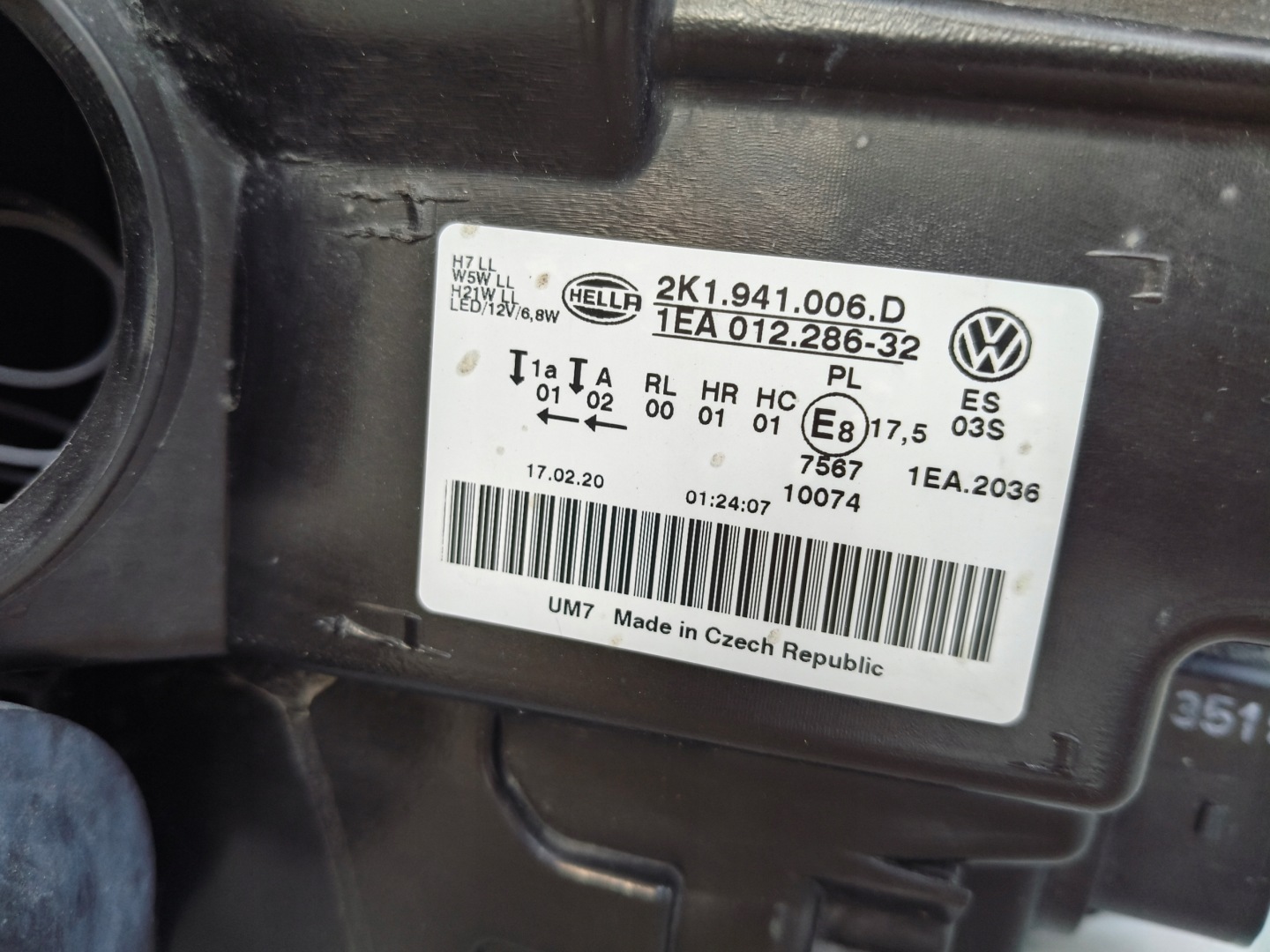 Frontscheinwerfer VW Caddy 2K1941006D LED Rechts Scheinwerfer Headlight - Thumbnail 8