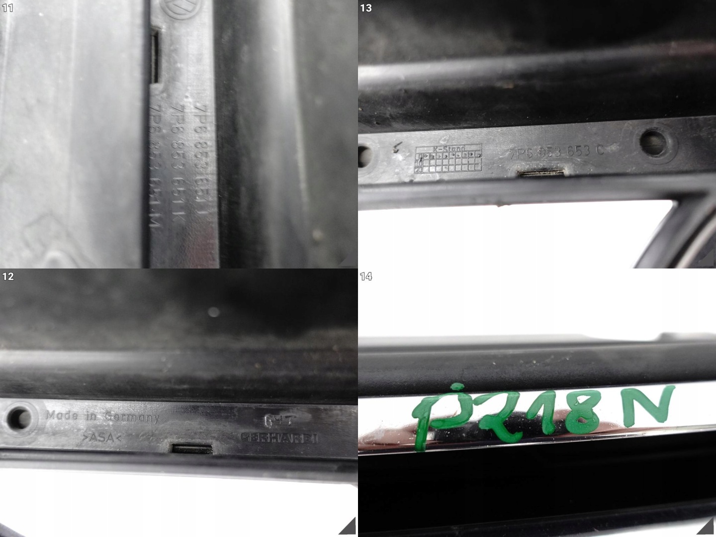 VW Touareg I Kühlergrill FRONTGRILL Kühlergitter 7P6853651J - Thumbnail 12