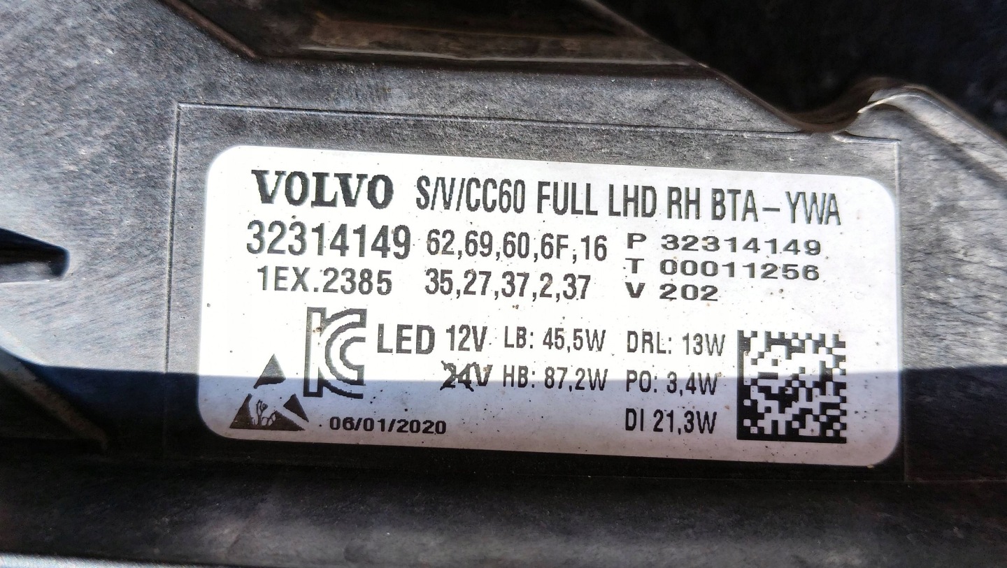 Frontscheinwerfer Volvo S60/V60 S60 32314149 LED Rechts Scheinwerfer Headlight - Thumbnail 5