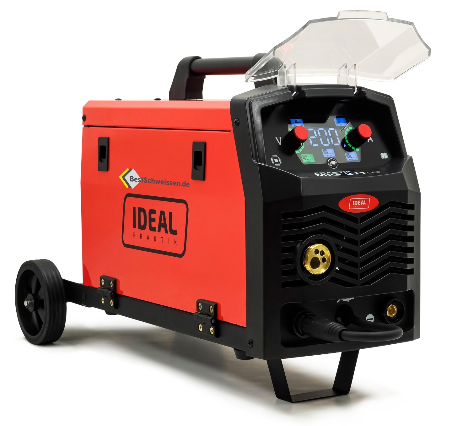 ZESTAW Spawarka IDEAL PRAKTIK MIG 211 SYNERGIC LED SYNERGIA BUTLA REDUKTOR  PRZYŁBICA