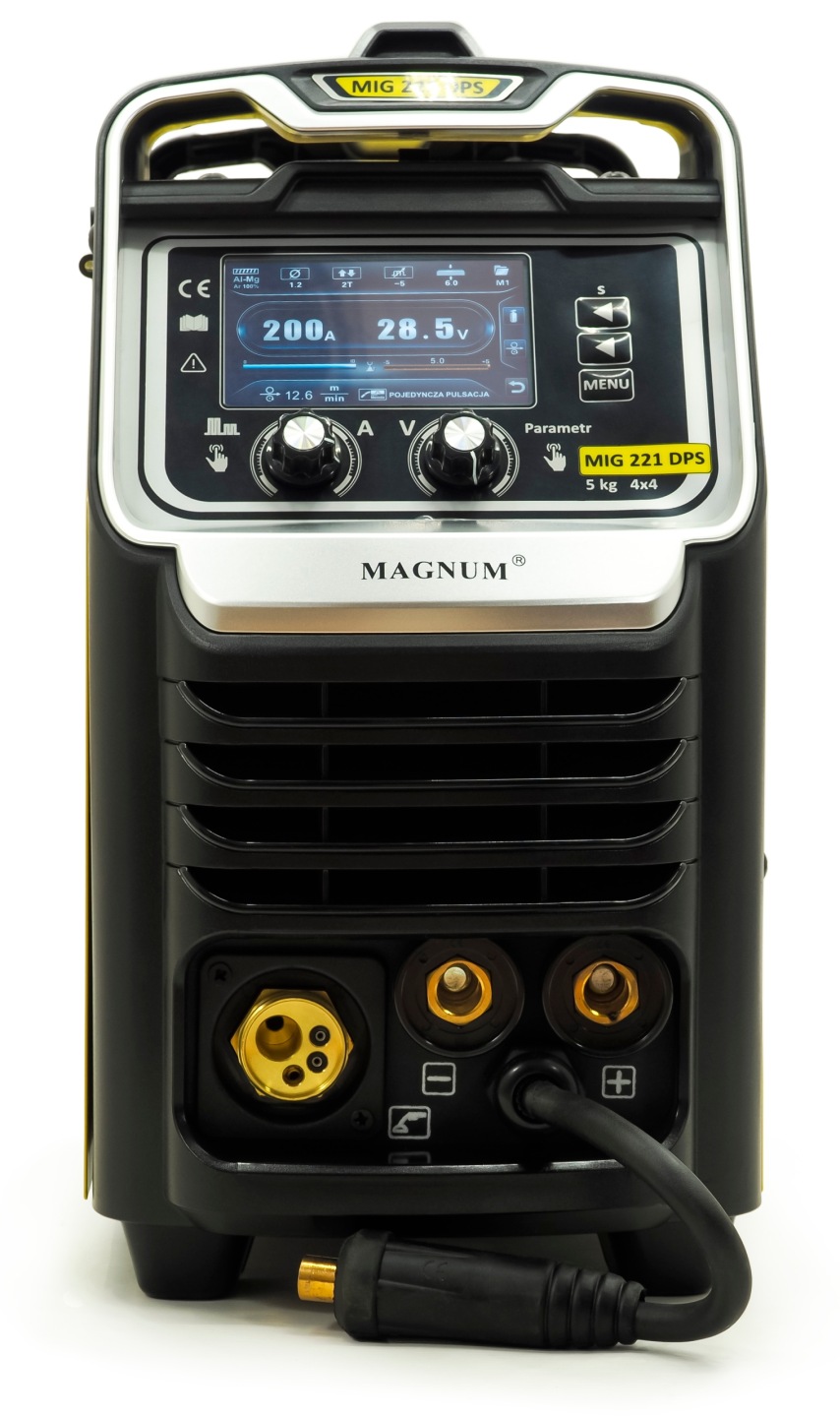 Spawarka MAGNUM MIG 221 DUAL PULS SYNERGIA 4x4 MMA 200A 230V PÓŁAUTOMAT