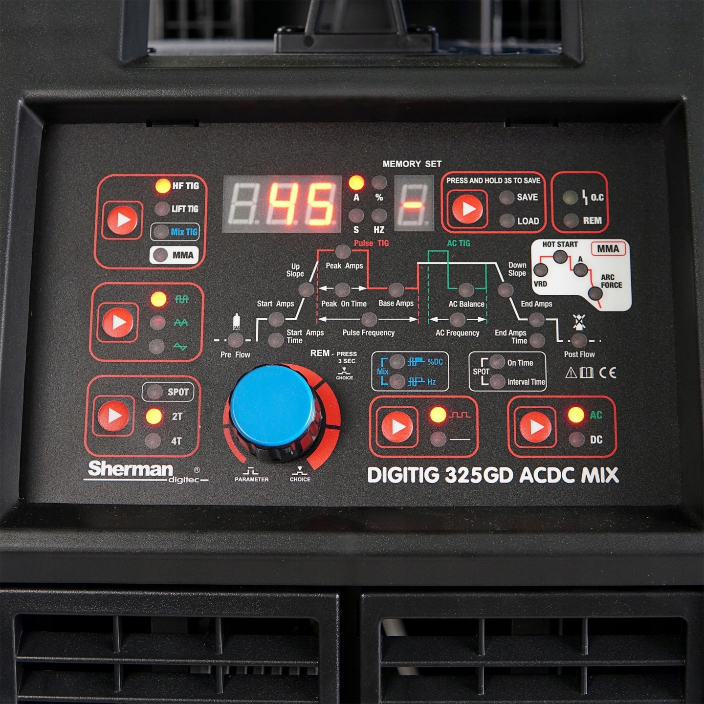 Spawarka TIG SHERMAN DIGITIG 325GD AC DC MIX WÓZEK CHŁODNICA 400V 315A